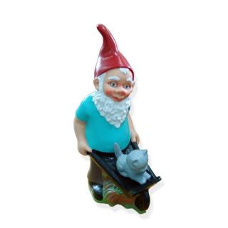 Figurina pitic cu roaba,din PVC, decoratiune gradina,42 cm