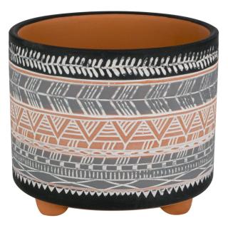 Ghiveci ceramic gri-negru-12x10 cm