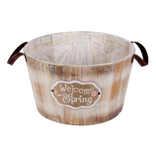 Ghiveci rotund pentru flori din lemn 28x16cm