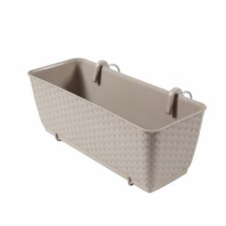 Jardiniera din plastic de culoare mocca 40 x 15 x 24 cm