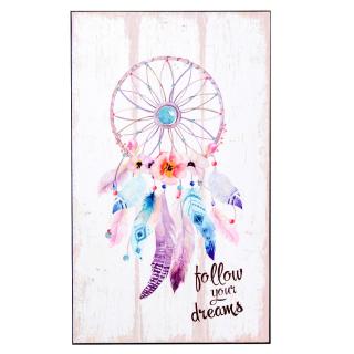 Panou decorativ din lemn Dreamcatcher. 24x40