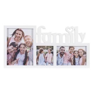 Rama foto 3D White Family pentru 3 fotografii 40x20 cm