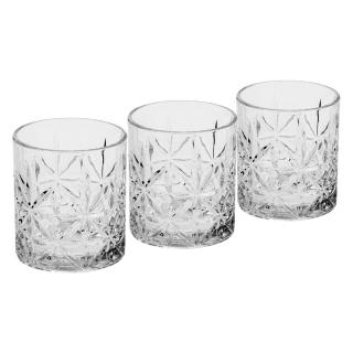 Set de 3 pahare din sticla,pentru whisky,330 ml