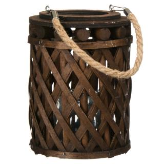 Suport din Rattan,Lampa de gradina, pentru lumanari,16x21 cm