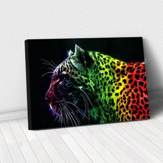 Tablou Canvas - Neon leopard