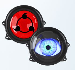 1x Lumina dinamica Devil Eyes cu Display LED de 3 inch, 5 Moduri, control WiFi, Compatibile cu diverse modele auto, posibilitate incarcare imagine proprie sau GIF