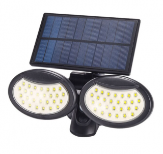 Lampa solara dubla 56 LED cu senzor de miscare, panou solar