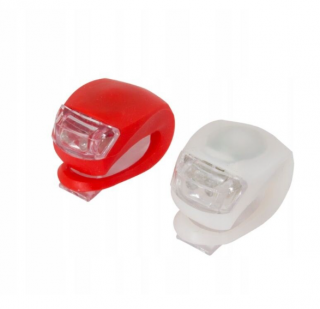 Lumini LED de siguranta bicicleta sau trotineta, 3 moduri iluminare, silicon, set 2 bucati