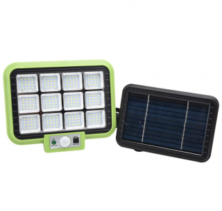 Proiector cu panou solar 192LED SMD, 50W, senzor de miscare, telecomanda, 3 moduri de iluminare, cablu 4.6 metri