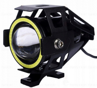 Proiector led moto, ATV, Off Road, cu angel eye, 2 faze si mod stroboscop