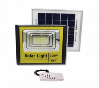 Proiector solar LED 300W, 208 LED panou solar, telecomanda