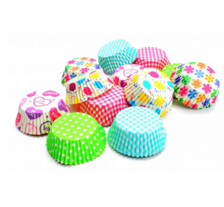 Set 100 forme copt pentru briose TopBazar, hartie, 11 cm, multicolore