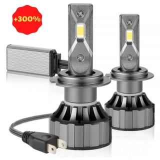 Set 2 Bec LED H7  V20 12000LM Canbus,  Alb rece, 120W, +300%