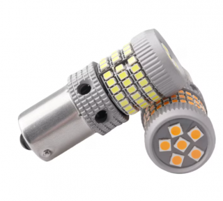 Set 2 Becuri auto LED 12V, 1156, BA15S P21W 180  , 78LED, Alb Rece, Marsarier, Lumini de zi, Pozitii, BZRSH