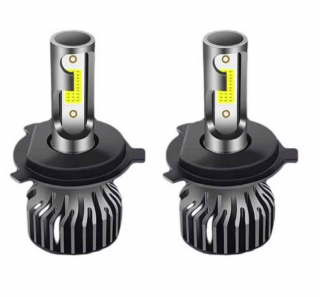 Set 2 becuri auto LED H4 COBS, 100W, BZRSH, lumina alb-rece, 12.000 lumeni, 12V, 6000K