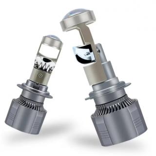 Set 2 Becuri LED H7 cu Lupa, BZRSH, 220W, 12V, 30000 Lm, 89 x 33 mm, fara eroare