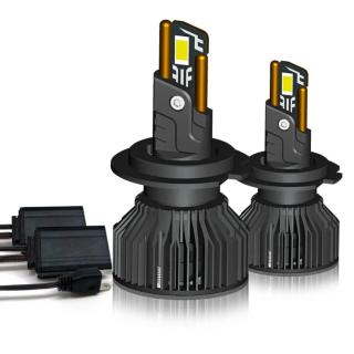 Set 2 becuri LED H7 T55 mini, 180W, Canbus, 60mm, fara eroare, 23000Lm, 6000K, +400%, BZRSH