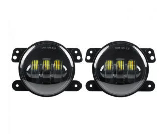 Set 2 proiectoare ceata LED cu Angel Eyes, lumina alba, diamentru 3.5     98mm, 30W, 12V, carcasa aluminiu, mufa H11, BZRSH