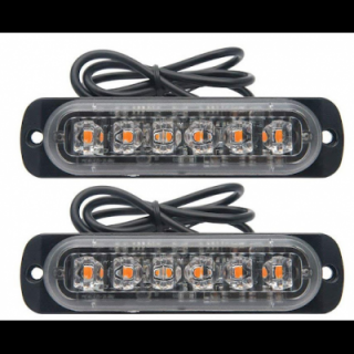 Set 2 x Stroboscop 6 LED lumini de avertizare auto