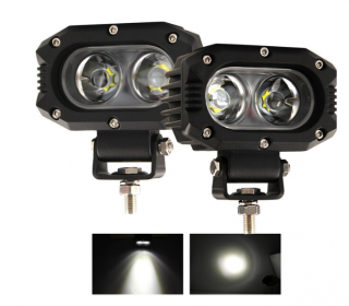 Set 2x Proiector auto LED Off-Road  60W, 12V-80V, alb galben