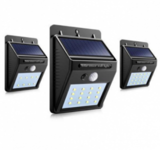 Set 3 Lampi Solare cu 30 LED, senzor de miscare si senzor de lumina