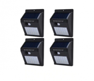 Set 4 Lampi Solare cu 30 LED, senzor de miscare si senzor de lumina