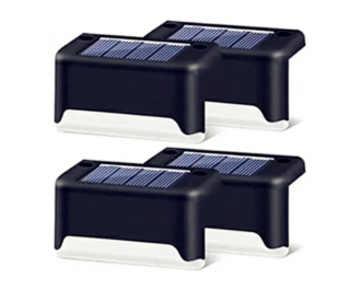 Set 4 x lampi solare, LED, maro, pentru scari, gard, balustrada