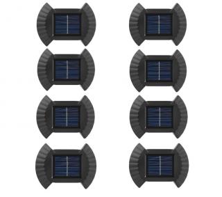 Set 8 lampi solare cu LED pentru perete, scari, lumina bidirectionala alba