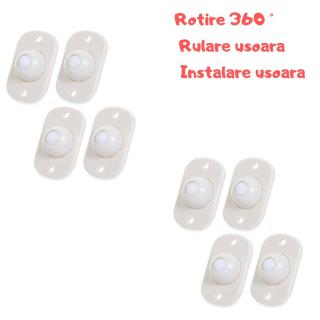 Set 8 rotite pivotante autoadezive cu rotire 360 de grade