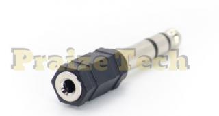 Adaptor Jack 3.5mm Mama - Jack 6.3mm Tata, Model Negru, pentru Sisteme Audio