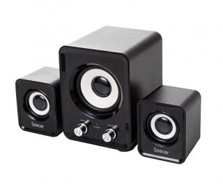 Boxe 2.1 Spacer, Negru, SPB-807, 11W(2X3W+5W), USB ,   Control Volum, Bass
