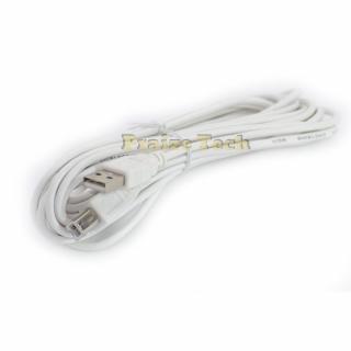 Cablu USB A Tata - USB B Tata, Alb, Cablu Imprimanta, 5 M Lungime - Ideal pentru Scanner, HDD extern, Hub USB