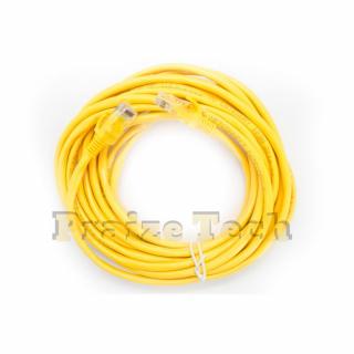 Cablu UTP Retea, Galben, Ethernet Cat 5e - Cablu Patch de Internet cu Mufa, Conector RJ45