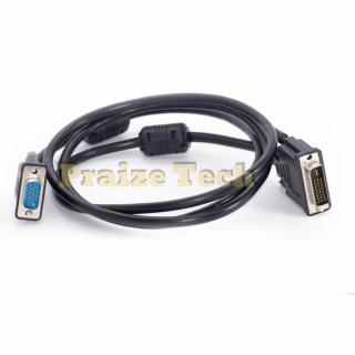 Cablu VGA-DVI-I, 24+5 Pini, Tata-Tata, 1.5m Lungime - Conectare Video pentru Monitor sau Proiector