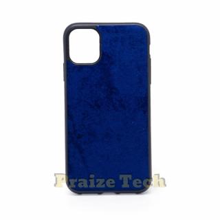 Husa Toc iPhone 11, TPU Velvet, Model Albastru - Carcasa cu Imitatie Catifea Smartphone