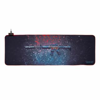 Mousepad Spacer Gaming, RGB-PICT, 900x300mm, Cauciuc si Textil ,   Iluminare RGB