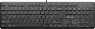 Tastatura USB Delux, Negru, 105 Taste, KA150U - Ideal pentru Birou sau Acasa