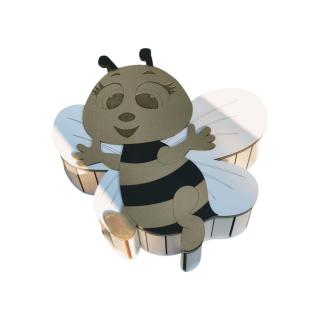 Cutie cadou din lemn, model albina, 30x32x9cm