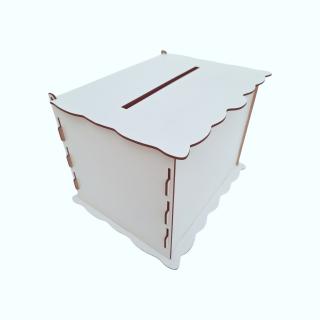 Cutie de dar pentru nunta sau botez, HDF alb, 40x30x30cm