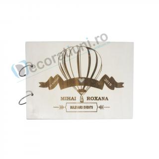 Guestbook din lemn personalizat, guestbook nunta - model balon