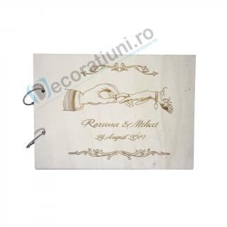 Guestbook din lemn personalizat, guestbook nunta - model maini