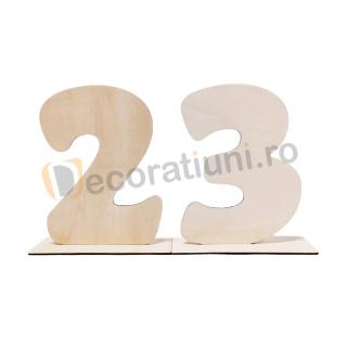 Set 2 cifre din lemn cu suport - 30cm inaltime