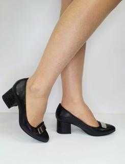 Pantofi cu toc Piele Naturala Negri Moda Prosper Agapia D02831