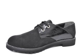 Pantofi Oxford Piele Naturala Negri Perlla Jess D02079