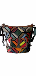 Rucsac Dama Piele Naturala Multicolora Georgiana G03799