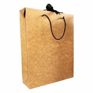 SET 10 Boxbag pungi cadou kraft natur pentru 3 sticle vin (35x25x9 cm)