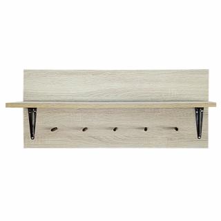 Cuier Rustik cu console , prindere de perete, pal sonoma, 80 x 22 x 35 cm