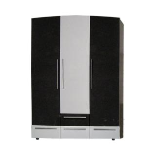 Dulap San Sebastian,  3 usi si 4 sertare, pal Wenge/alb , 1500x 570x2100mm