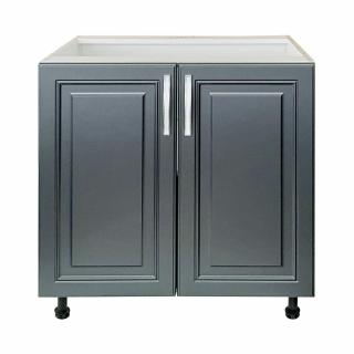 Genova - Corp inferior 2 usi, Alb/ MDF Gri titan, 80 x 53 x 82 cm