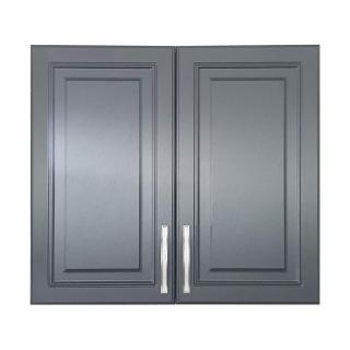 Genova- Corp superior 2 usi,  Alb/ MDF Gri titan, 80 x 32 x72 cm